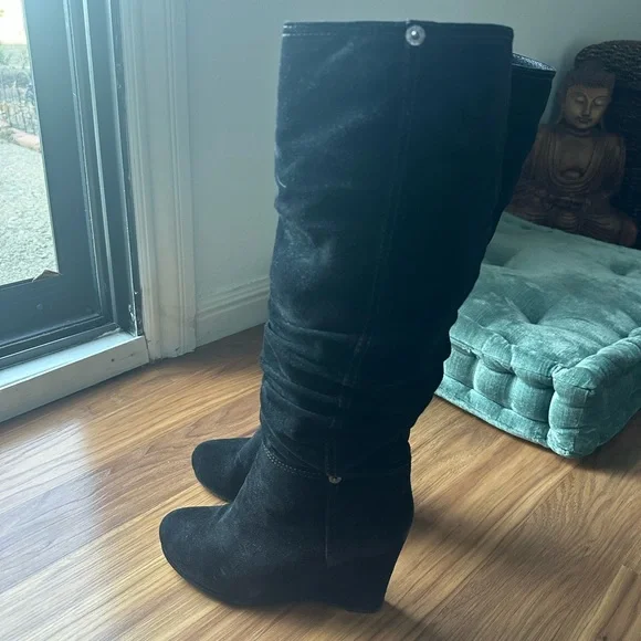 Prada Linea Rossa Suede Slouchy Wedge Boot - Picture 3 of 6